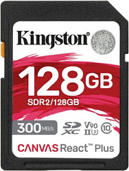 Карта памяти KINGSTON SDR2/128Gb Canvas React Plus UHS-II + USB Adapter