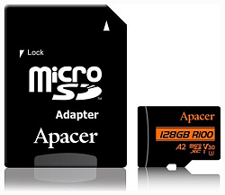 Карта памяти APACER AP128GMCSX10U8-R Class 10 100R/80W + adapter SD