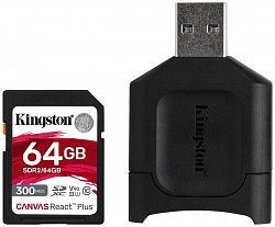 Карта памяти KINGSTON MLPR2/64GBSDHC Class 10 USB adapter