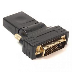 Переходник PowerPlant HDMI AF - DVI (24+1) AM, 360 градусов KD00AS1301