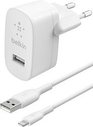 Сетевое ЗУ BELKIN 12W USB-A Lightning 1м White (WCA002VF1MWH)
