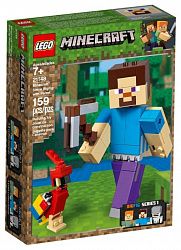 Конструктор LEGO Большие фигурки Стив с попугаем Minecraft 21148