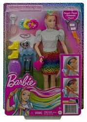 Кукла BARBIE с разноцветными волосами GRN810