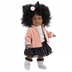 Кукла LLORENS Зури 35см мулатка в розовом жакете и черной кружевной юбке 53526