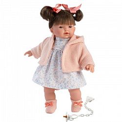 Кукла LLORENS Рита 33см брюнетка в розовой курточке и цветочном платье 33104