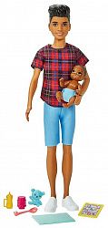 Кукла BARBIE няня Кен в джинсовых шортах GRP10/GRP14