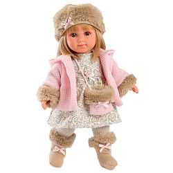 Кукла LLORENS Елена 35см блондинка в розовом пальто 53520