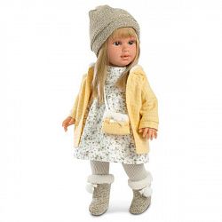Кукла LLORENS девочка в серой шапке и оранжевой куртке 54020
