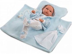Кукла LLORENS малыш 35 см в голубой курточке с одеялом 63541