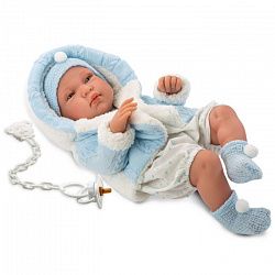 Кукла LLORENS малыш Тино 43см в голубой курточке 84311