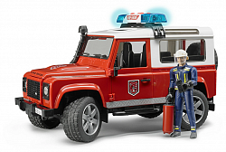 Машинка BRUDER Внедорожник Land Rover Defender Station Wagon Пожарная с фигуркой 02-596