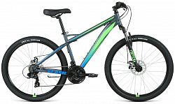 Велосипед FORWARD FLASH 26 2.2 S DISC (2021) (15, серый матовый-ярко-зеленый)
