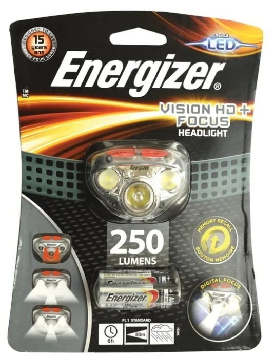 Картинка Фонарь налобный ENERGIZER HardCase Magnet HL + focus 3x AAA