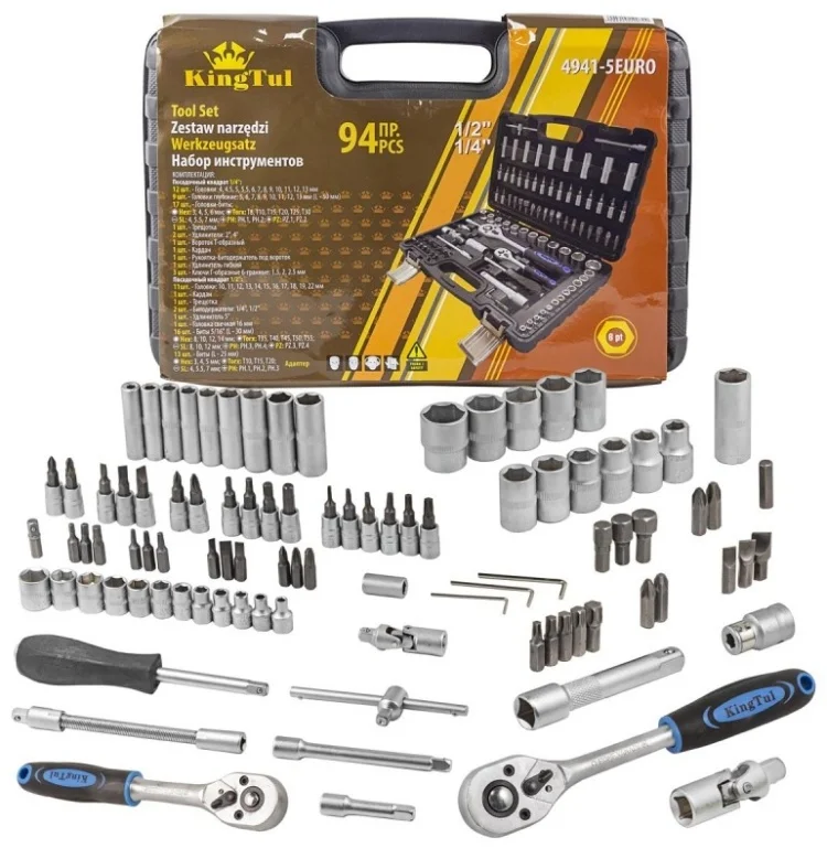 Фото Набор инструментов KINGTUL 94пр.1/2'',1/4''(6гр.) (KT-4941-5EURO)