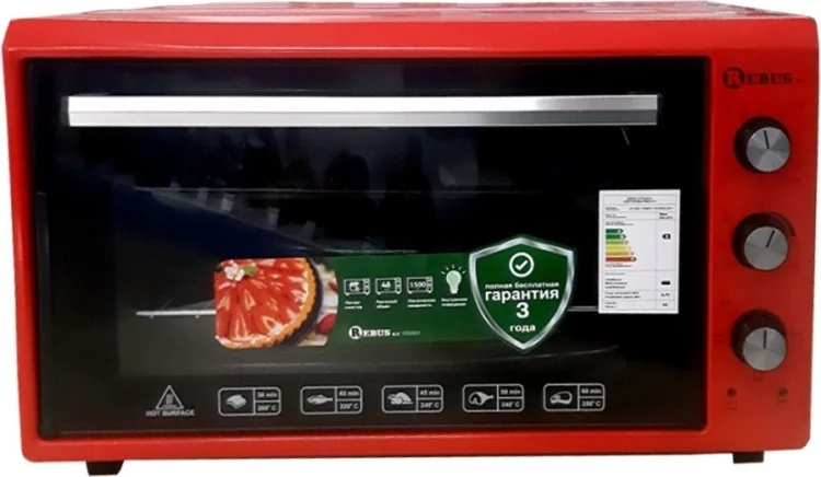 Фото Настольная духовка REBUS PRO-4575 INOX RED (Красный)