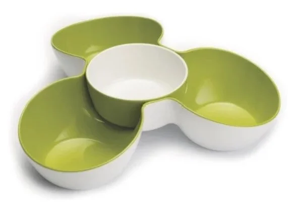 Фото Блюдо для снека JOSEPH JOSEPH Triple Dish белое/зеленое (70071)