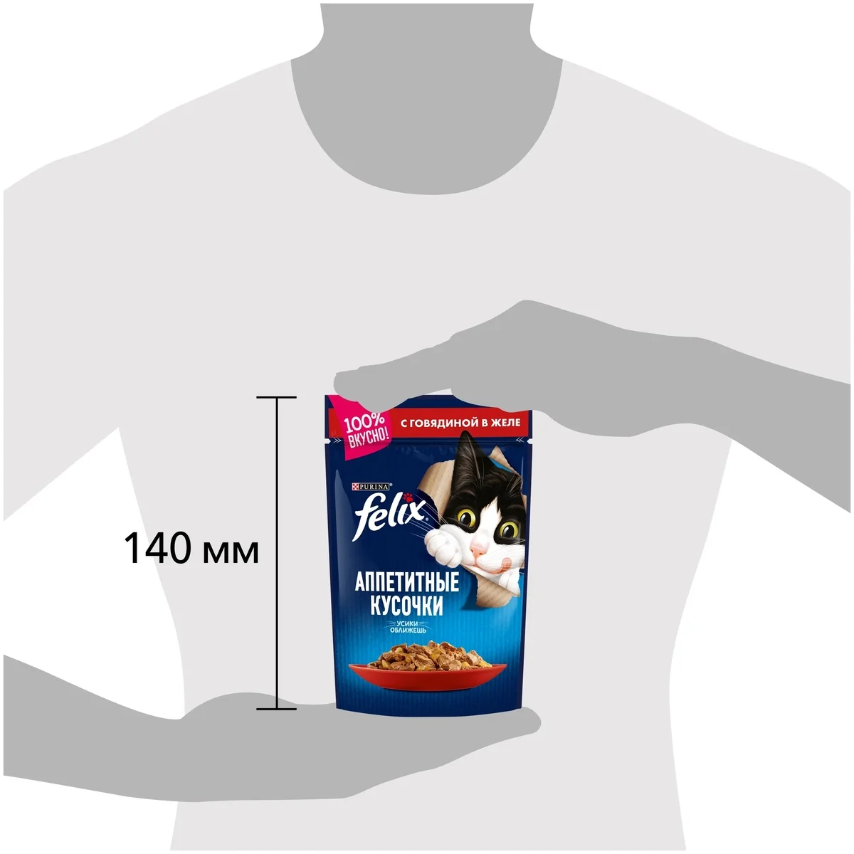 Корм для кошек PURINA Felix желе говядина 85 гр Казахстан