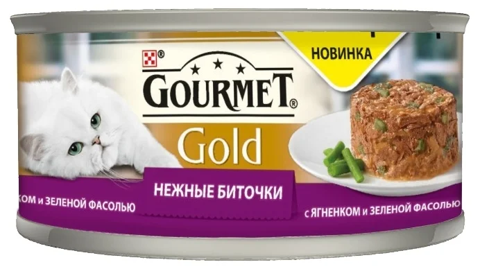 Купить Корм для кошек PURINA Gourmet Gold ягненок/фасоль 85 гр
