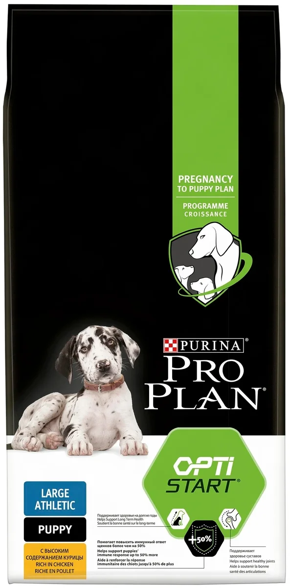 Фото Корм для собак PURINA Pro Plan д/щенков атлетик курица/рис 12 кг