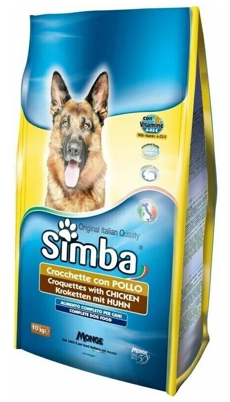 Фото Корм MONGE Simba Dog Croquettes with 20000гр Сухой корм для собак креккеты с мясом