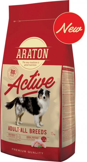 Корм для взрослых активных собак ARATON dog adult active 15 кг