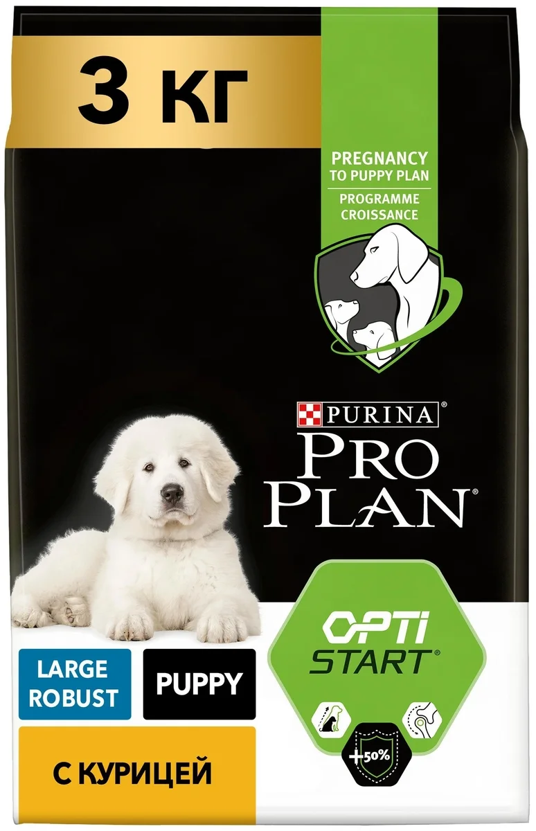 Корм для собак PURINA Pro Plan д/щенков круп.пор. курица/рис 3 кг