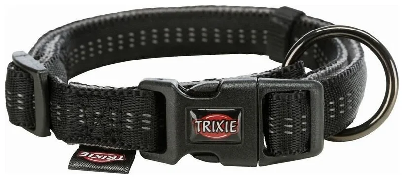 Фото Ошейник TRIXIE Softline Elegance S–M: 30–45 cm/15 mm, black/graphite 115901