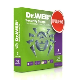 Фото Антивирус Dr.Web Security Space на 36 м., 3 ПК, продление лицензии (LHW-BK-36M-3-B3)