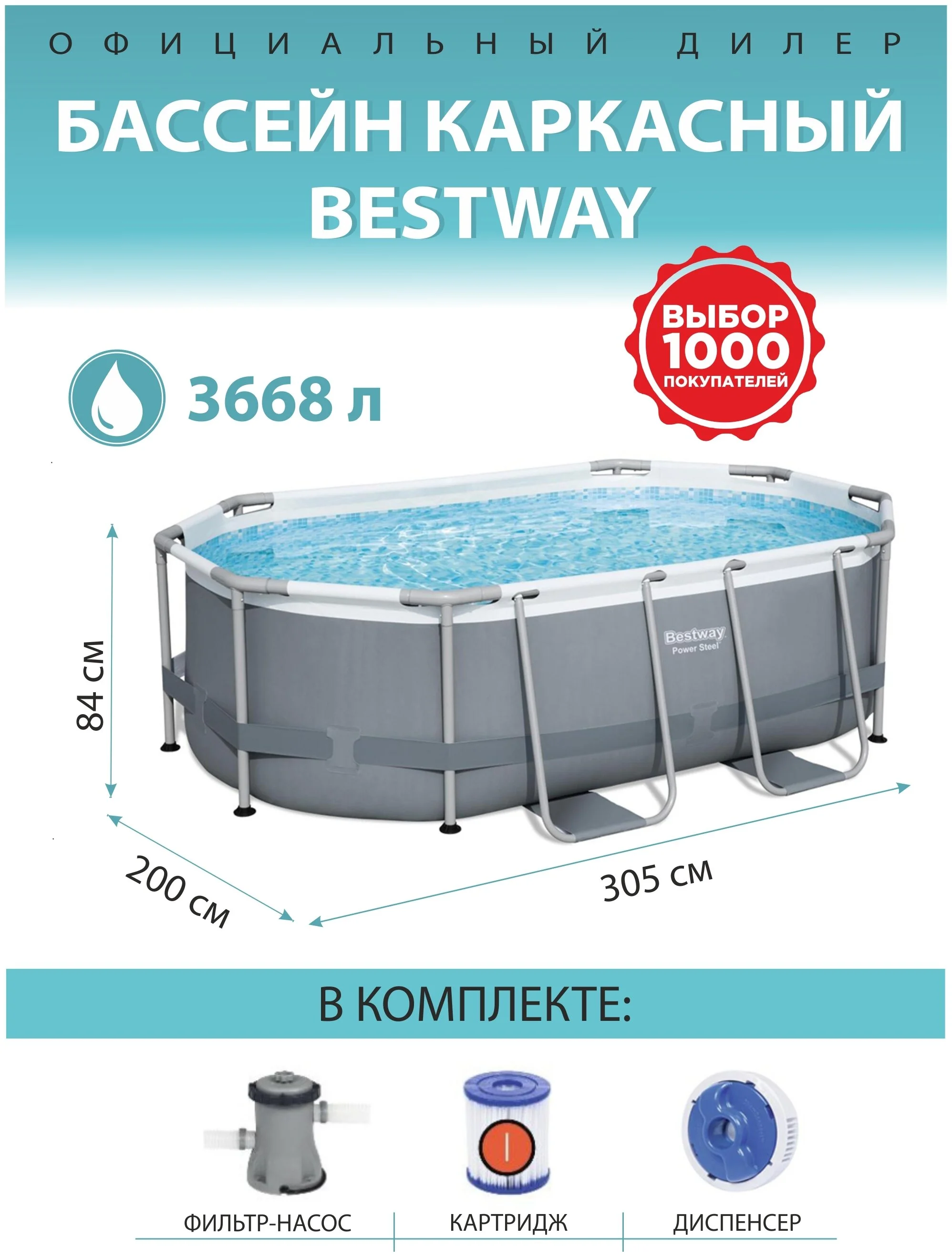 Фото Каркасный бассейн BESTWAY 5614A