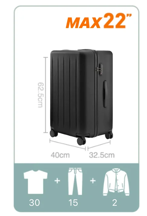 Картинка Чемодан Xiaomi NinetyGo Danube Max Luggage 22" Black