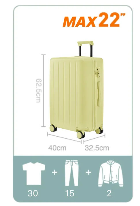 Цена Чемодан Xiaomi NinetyGo Danube Max Luggage 22&quot; Lemon Yellow