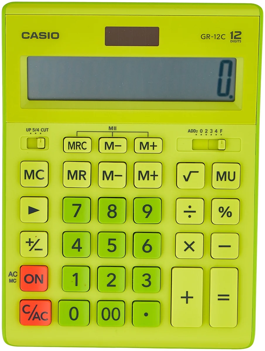 Калькулятор настольный CASIO GR-12C-GN-W-EP салатовый