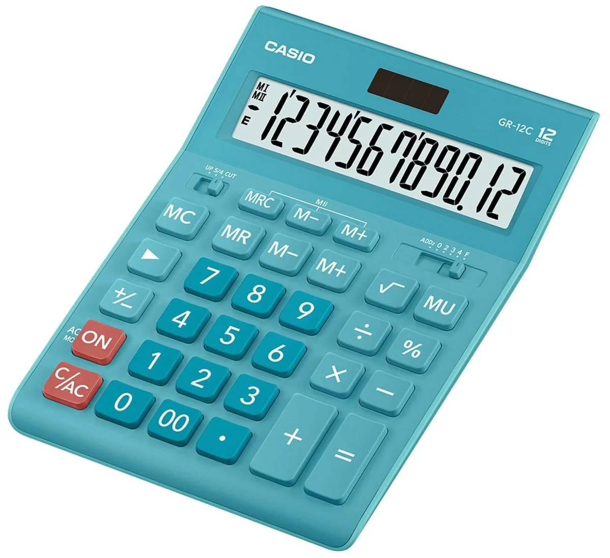 Фото Калькулятор настольный CASIO GR-12C-LB-W-EP бирюза