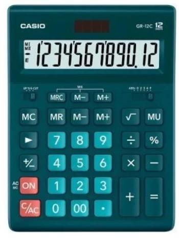 Фото Калькулятор настольный CASIO GR-12C-DG-W-EP зеленый