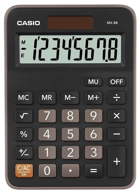 Калькулятор настольный CASIO MX-8B-BK-W-EC