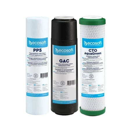 Фото Комплект картриджей ECOSOFT Premium 1-2-3 (жесткость, хлор, тяжелые металлы, фен) (CHV3ECO)