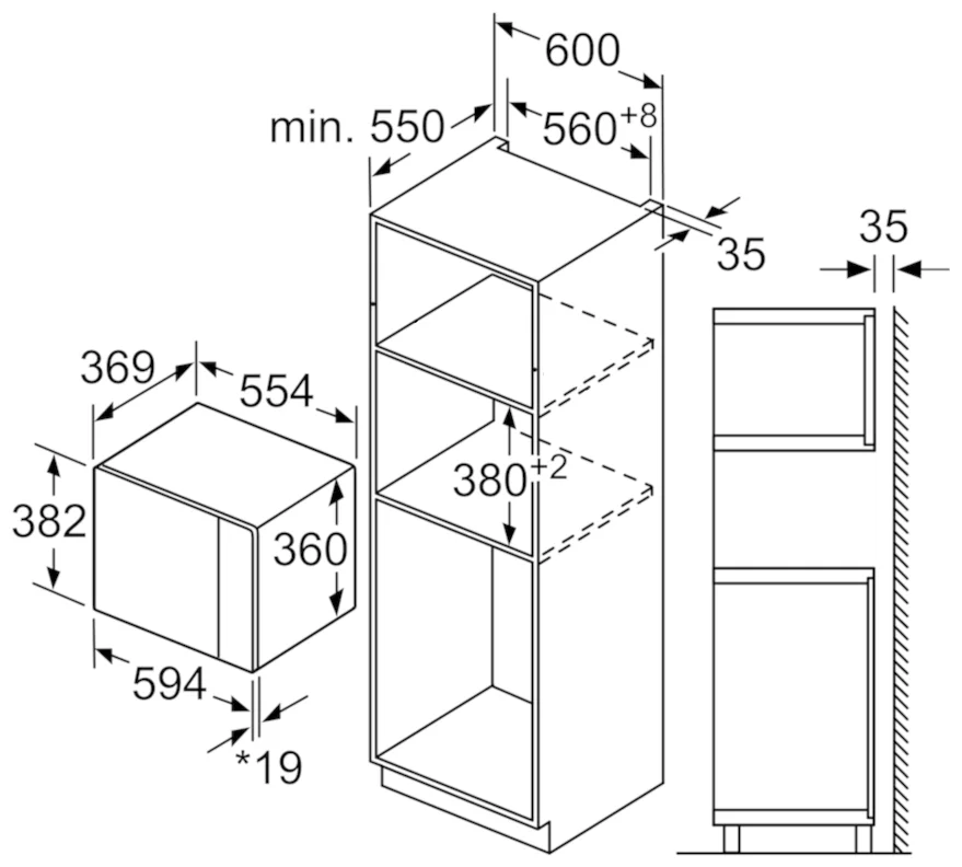 Фото Встраиваемая микроволновая печь BOSCH BFL554MB0