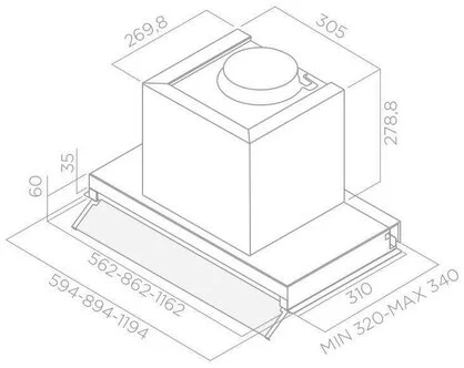 Картинка Вытяжка ELICA Boxin LX/BL MAT/A/90