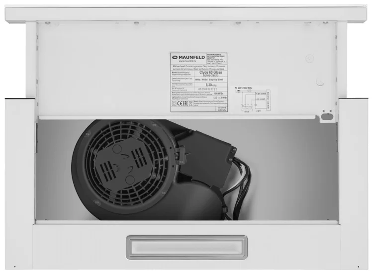 Фотография Вытяжка MAUNFELD Clyde 60 White Glass