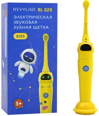 Детская электрическая звуковая зубная щетка Revyline RL 020 Yellow