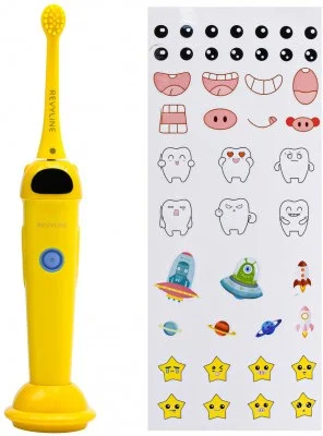 Фотография Детская электрическая звуковая зубная щетка Revyline RL 020 Yellow