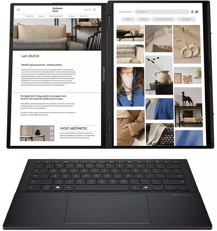 Купить Ноутбук ASUS Zenbook Duo UX8406CA-QL078W (90NB14X1-M00320)