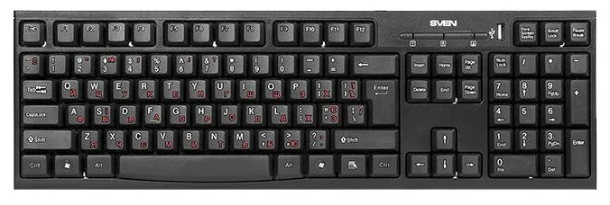 Клавиатура SVEN 304 USB+HUB Black