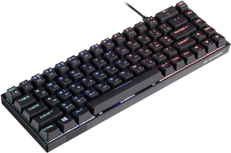 Фото Клавиатура 2E GAMING KG380 RGB 68key Gateron Brown Switch BT/USB Black Ukr (2E-KG380UBK-BR)