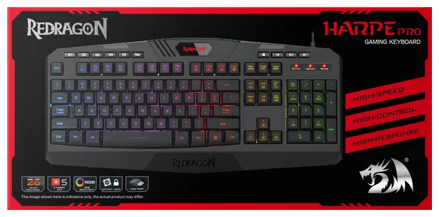 Фотография Клавиатура REDRAGON Harpe Pro RGB Black (78376)