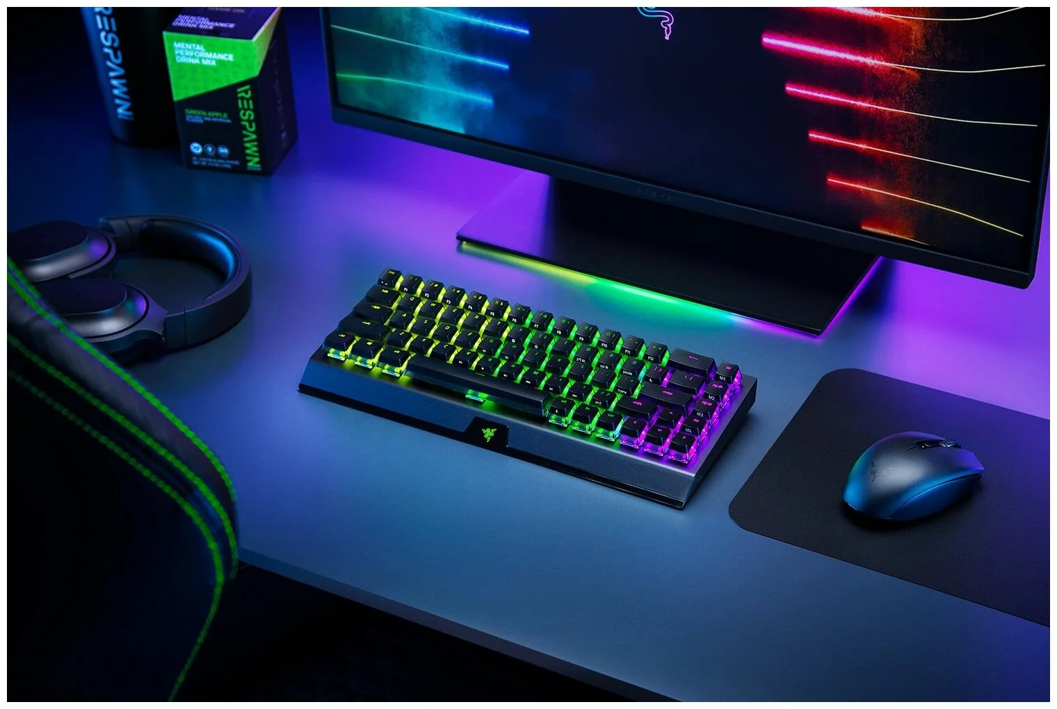 Фотография Клавиатура RAZER BlackWidow V3 Mini HyperSpeed (Green Switch) (RZ03-03891600-R3R1)