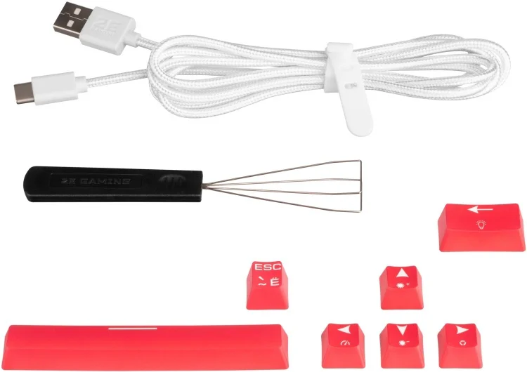 Клавиатура 2E GAMING KG380 RGB 68key Gateron Red Switch BT/USB White Ukr (2E-KG380UWT-RD) Казахстан