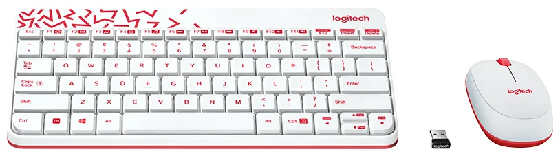 Фотография Клавиатура LOGITECH MK240 Nano 2AAA/2AAA White + Мышь (920-008212)