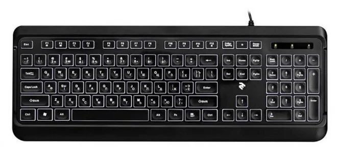 Клавиатура 2E KS120 White backlight USB Black (2E-KS120UB)