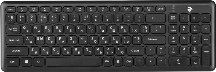 Клавиатура 2E KS210 Slim WL Black (2E-KS210WB)